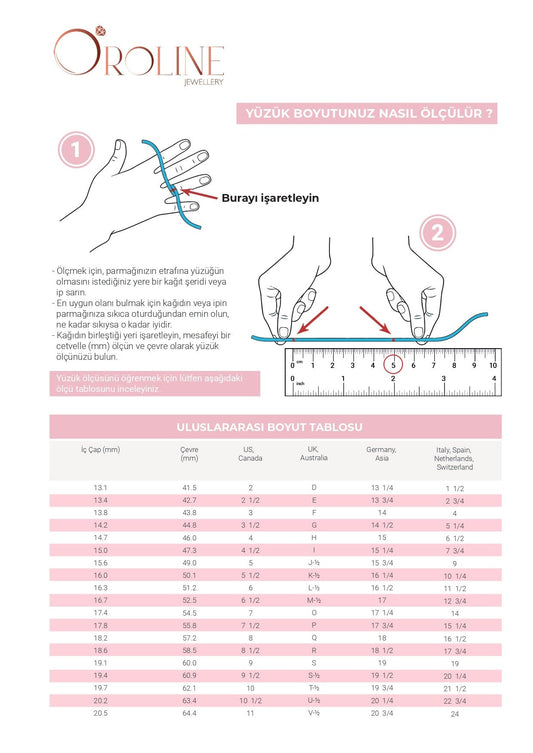 14 Ayar Altın Oroline Kadın Yüzük 